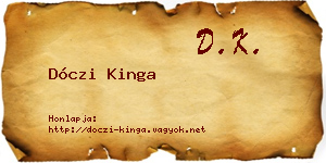 Dóczi Kinga névjegykártya
